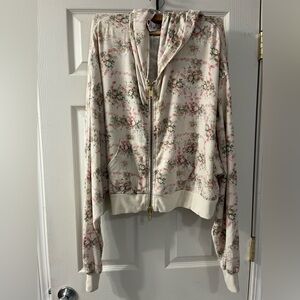 Selkie + Free People Floral Zip-Front Women's Hoodie Size Medium